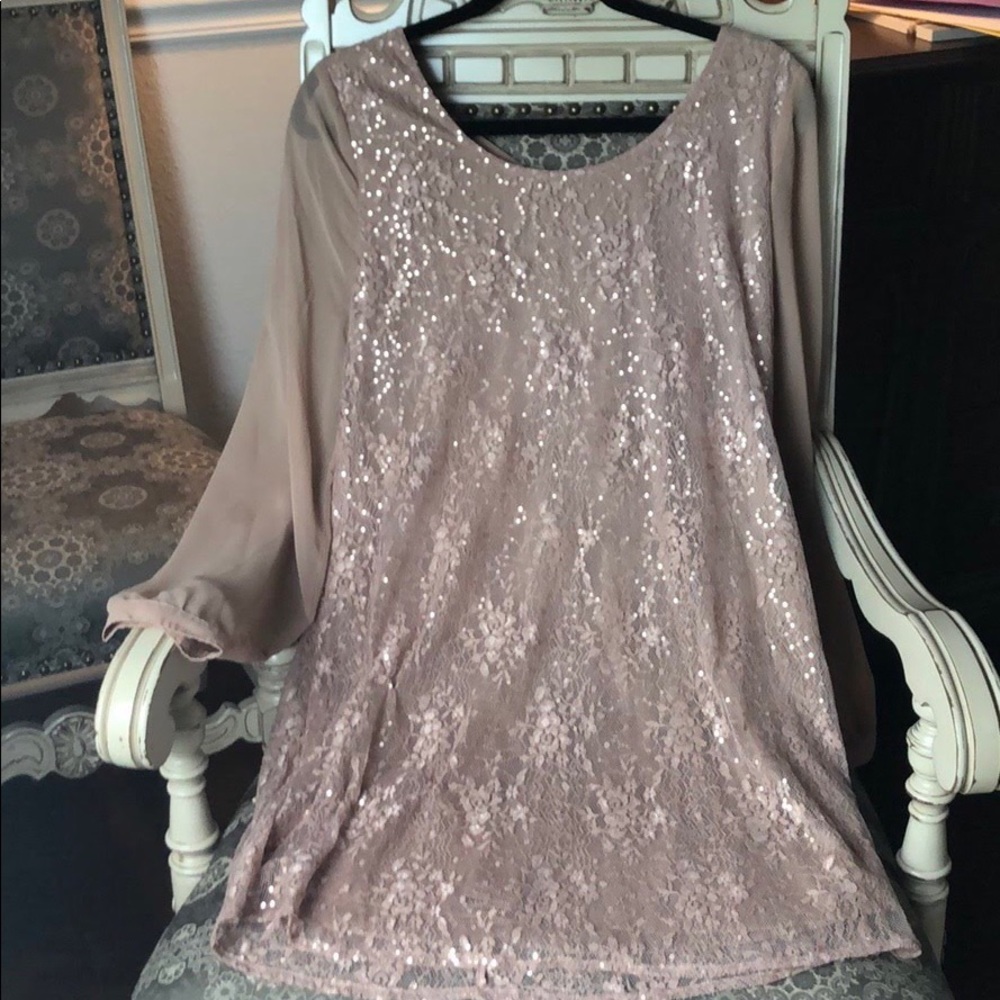 Blush sequin dress